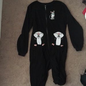 Black bulldog onesie